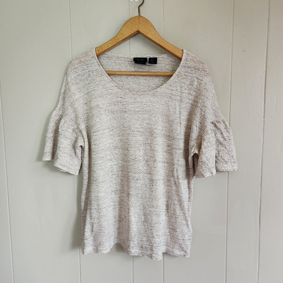 RACHEL Rachel Roy Tops Rachel Rachel Roy Linen Tshirt Top Flutter Sleeves Beige S Poshmark
